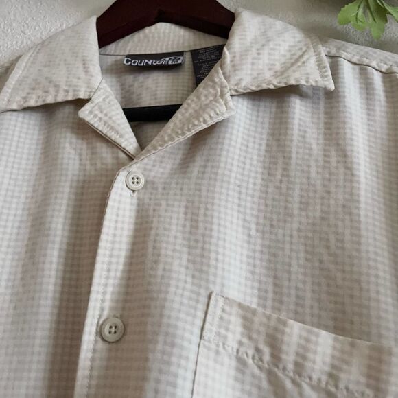 CouNter CC Medium Yellow Checkered Men's Collar Button Up Shirt - Picture 3 of 7